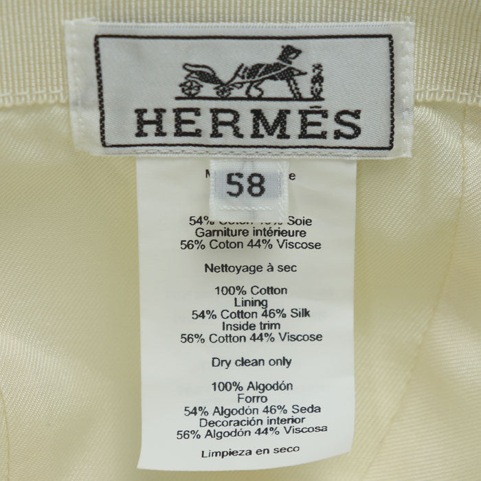 HERMES エルメス デイヴィス ドット メドール キャップ キャスケット エクリュ H251057N 91 58 レディース【中古】【美品】