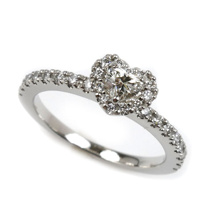 Ponte Vecchio ポンテヴェキオ Pt950プラチナ ハッピーハート e08hh リング・指輪 GL1311E001WDM5 ダイヤモンド0.138ct/0.20ct 5号 3.2g レディース【中古】【美品】