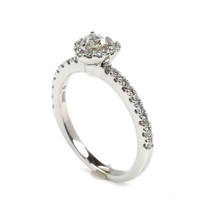 Ponte Vecchio ポンテヴェキオ Pt950プラチナ ハッピーハート e08hh リング・指輪 GL1311E001WDM5 ダイヤモンド0.138ct/0.20ct 5号 3.2g レディース【中古】【美品】