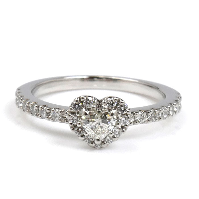 Ponte Vecchio ポンテヴェキオ Pt950プラチナ ハッピーハート e08hh リング・指輪 GL1311E001WDM5 ダイヤモンド0.138ct/0.20ct 5号 3.2g レディース【中古】【美品】