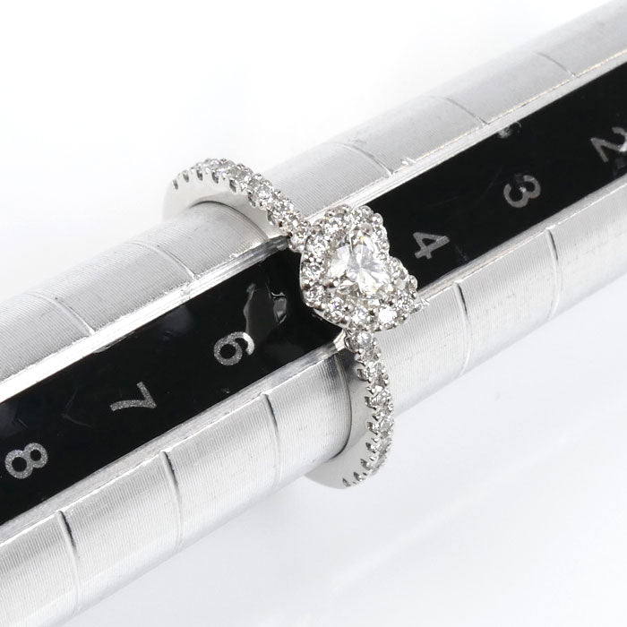 Ponte Vecchio ポンテヴェキオ Pt950プラチナ ハッピーハート e08hh リング・指輪 GL1311E001WDM5 ダイヤモンド0.138ct/0.20ct 5号 3.2g レディース【中古】【美品】