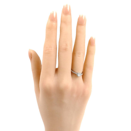 Ponte Vecchio ポンテヴェキオ Pt950プラチナ ハッピーハート e08hh リング・指輪 GL1311E001WDM5 ダイヤモンド0.138ct/0.20ct 5号 3.2g レディース【中古】【美品】
