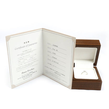 Ponte Vecchio ポンテヴェキオ Pt950プラチナ ハッピーハート e08hh リング・指輪 GL1311E001WDM5 ダイヤモンド0.138ct/0.20ct 5号 3.2g レディース【中古】【美品】