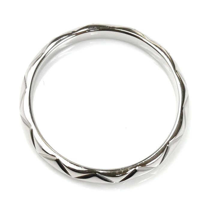 CHANEL シャネル Pt950プラチナ マトラッセ 3P ダイヤ リング・指輪 J2821 9号 49 2.9g レディース【中古】【美品】