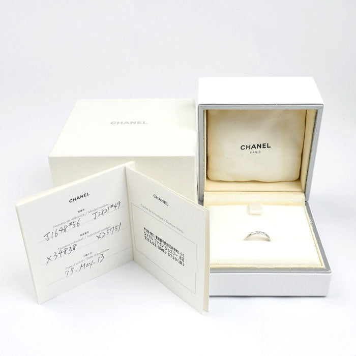 CHANEL シャネル Pt950プラチナ マトラッセ 3P ダイヤ リング・指輪 J2821 9号 49 2.9g レディース【中古】【美品】