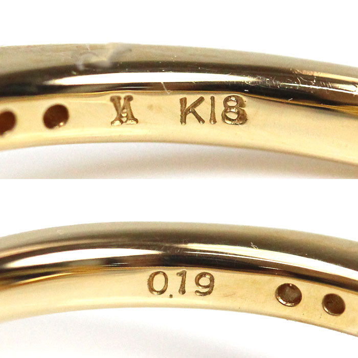 Vendome Aoyama ヴァンドーム青山 K18YG イエローゴールド リング・指輪 AGVR9944 DI ダイヤモンド0.19ct 13号 4.0g レディース【中古】