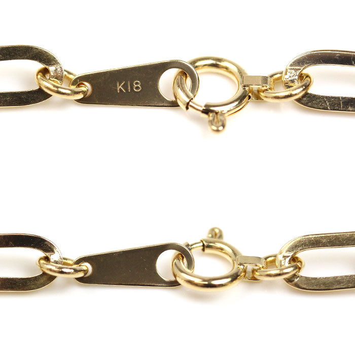 K18YG イエローゴールド ネックレス 小豆 16.0g 55cm ユニセックス【中古】