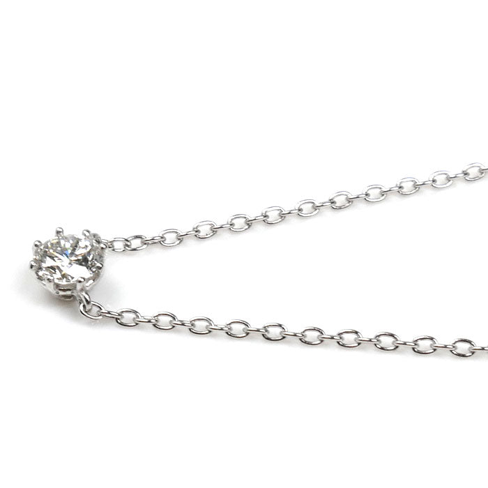 AHKAH アーカー K18WG ホワイトゴールド ソルティアラウンド ネックレス ダイヤモンド0.15ct 1.5g 40cm レディース【中古】【美品】