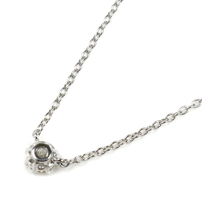 AHKAH アーカー K18WG ホワイトゴールド ソルティアラウンド ネックレス ダイヤモンド0.15ct 1.5g 40cm レディース【中古】【美品】