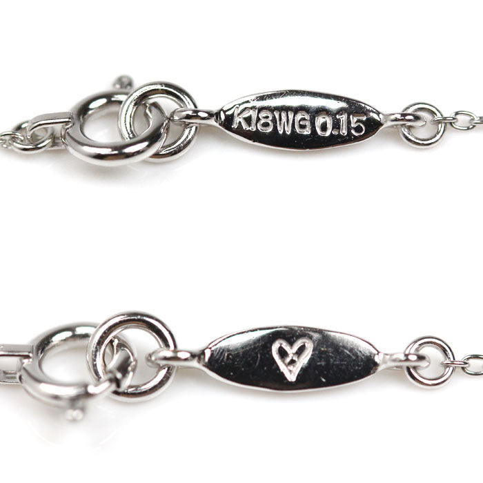 AHKAH アーカー K18WG ホワイトゴールド ソルティアラウンド ネックレス ダイヤモンド0.15ct 1.5g 40cm レディース【中古】【美品】