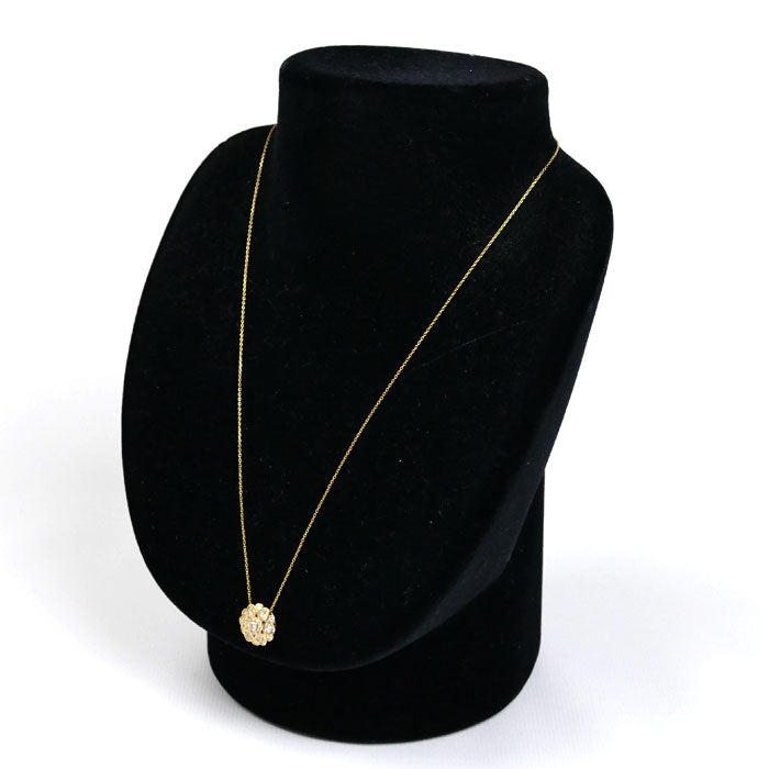 ゆきざき K18YG イエローゴールド ひまわり ネックレス W50229.2.6 ダイヤモンド0.50ct 2.8g ～45cm フリーチェーン レディース【中古】