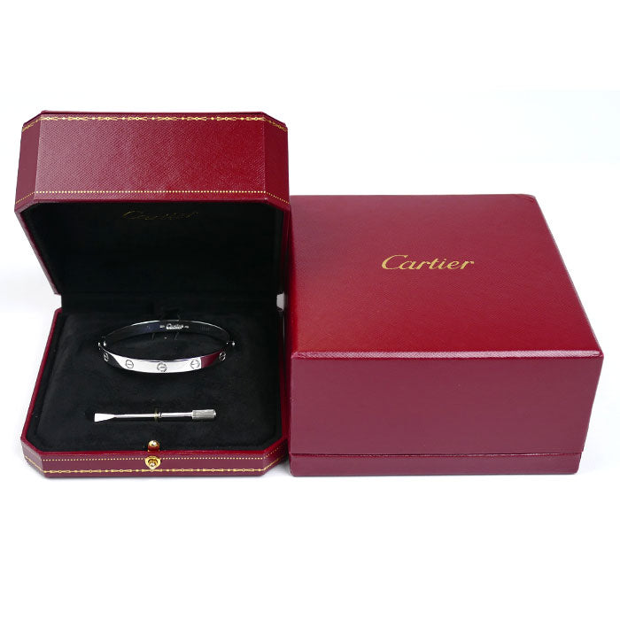 CARTIER カルティエ K18WG ホワイトゴールド ラブ ブレスレット 
18 34.7g 旧型 レディース【中古】【美品】
