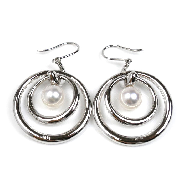 MIKIMOTO ミキモト K18WG/SV ピアス パール約7.0mm 11.6g レディース【中古】