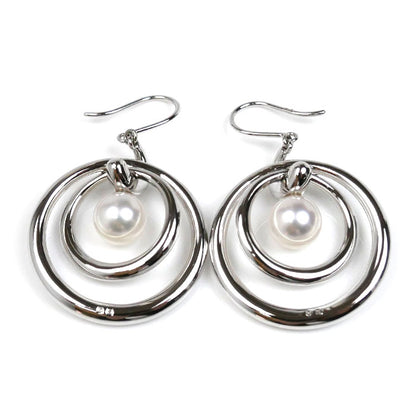 MIKIMOTO ミキモト K18WG/SV ピアス パール約7.0mm 11.6g レディース【中古】