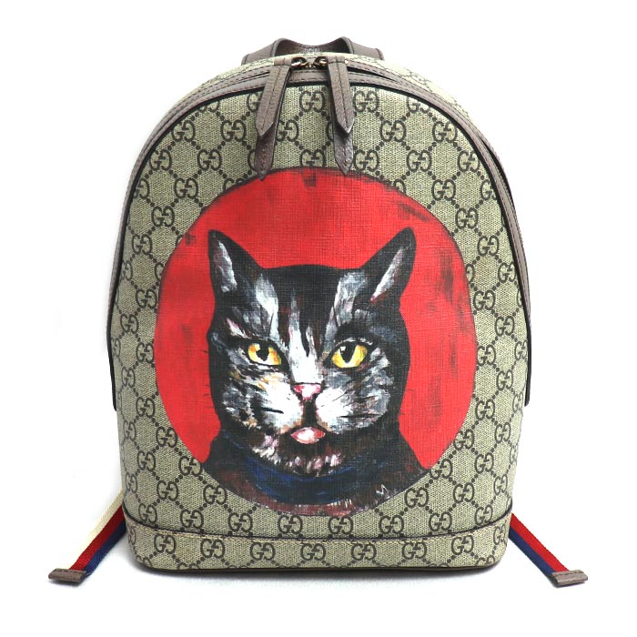 GUCCI グッチ GGスプリーム バックパック ミスティックキャット リュック・デイパック ベージュ/エボニー/マルチ 495621 レディース【中古】【美品】
