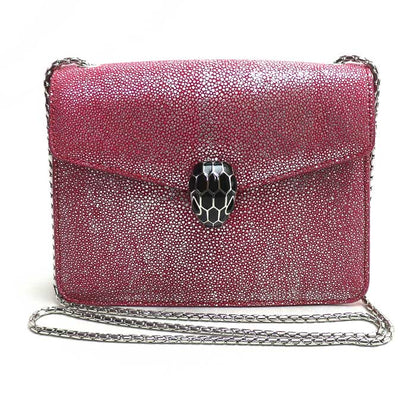 BVLGARI ブルガリ セルペンティ ガルーシャ チェーン ショルダーバッグ ピンク 288996 ミラー付き レディース【中古】【美品】