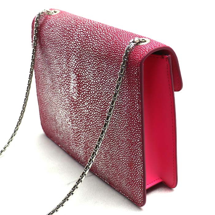 BVLGARI ブルガリ セルペンティ ガルーシャ チェーン ショルダーバッグ ピンク 288996 ミラー付き レディース【中古】【美品】