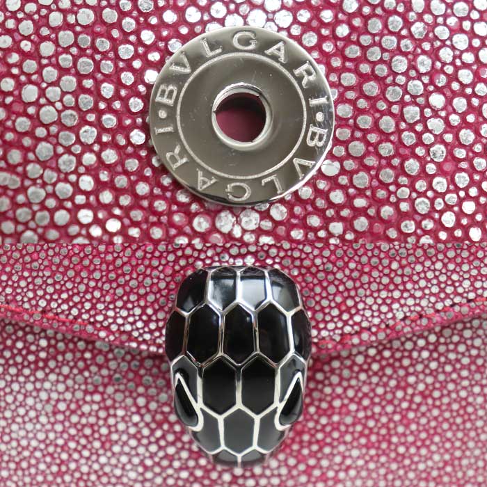 BVLGARI ブルガリ セルペンティ ガルーシャ チェーン ショルダーバッグ ピンク 288996 ミラー付き レディース【中古】【美品】