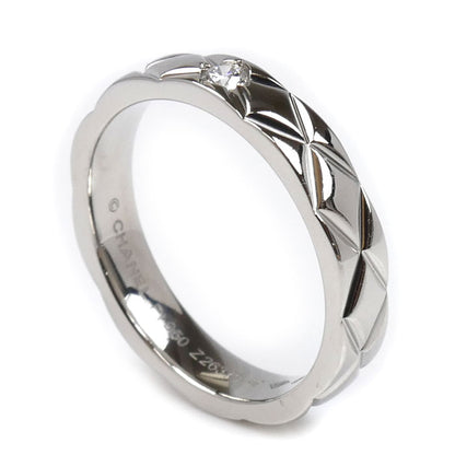 CHANEL シャネル Pt950プラチナ マトラッセ 1Pダイヤ リング・指輪 J2822 9号 49 5.5g レディース【中古】【美品】