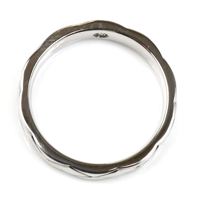 CHANEL シャネル Pt950プラチナ マトラッセ 1Pダイヤ リング・指輪 J2822 9号 49 5.5g レディース【中古】【美品】