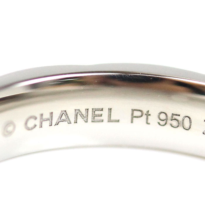 CHANEL シャネル Pt950プラチナ マトラッセ 1Pダイヤ リング・指輪 J2822 9号 49 5.5g レディース【中古】【美品】
