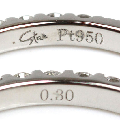 STAR JEWELRY スタージュエリー Pt950プラチナ ハーフエタニティ リング・指輪 ダイヤモンド0.30ct 8号 2.1g レディース【中古】【美品】