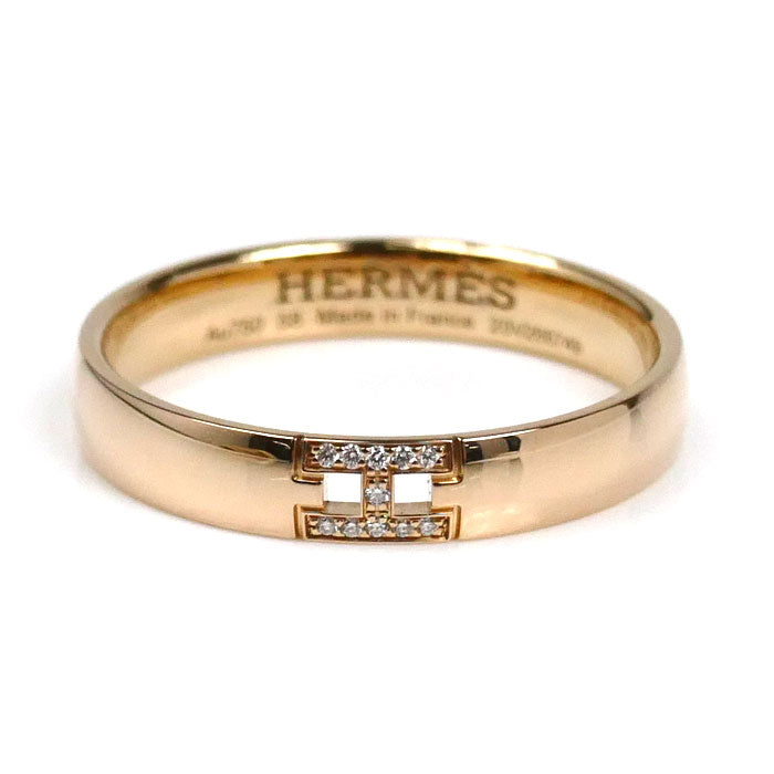 HERMES エルメス K18PG ピンクゴールド ヘラクレス ダイヤ リング・指輪 H119850B 17.5号 58 3.7g ユニセックス【中古】【美品】