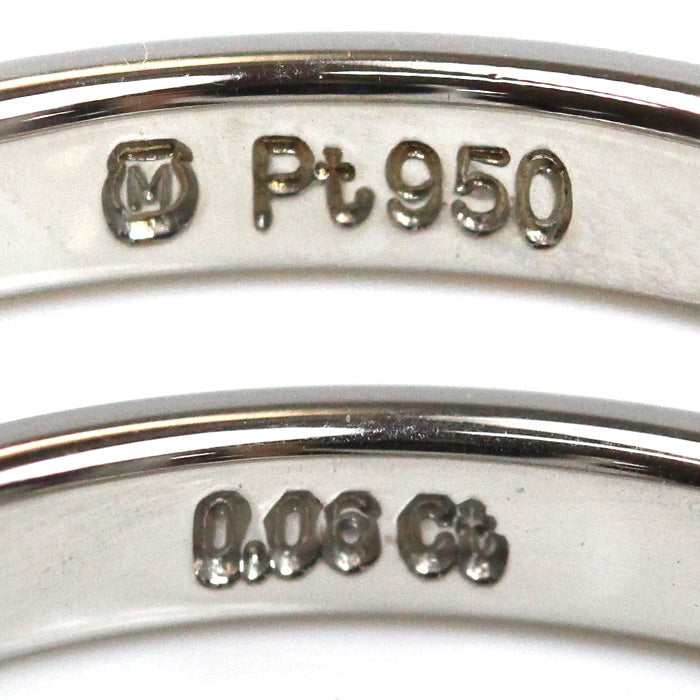 MIKIMOTO ミキモト Pt950プラチナ リング・指輪 ダイヤモンド0.06ct 9.5号 3.9g レディース【中古】【美品】