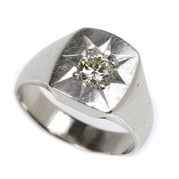 Pt900プラチナ リング・指輪 ダイヤモンド0.55ct 22号 17.0g メンズ【中古】