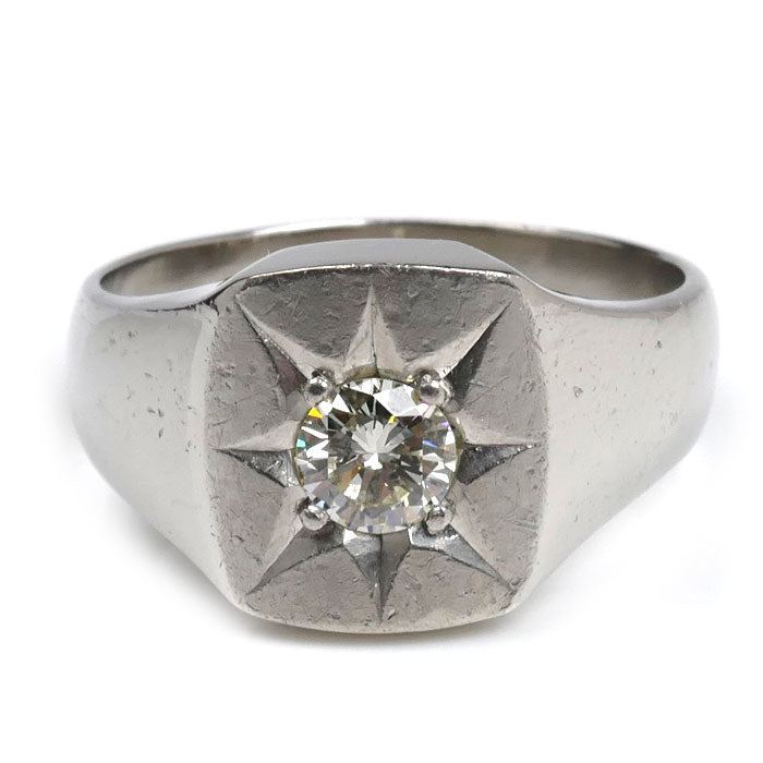 Pt900プラチナ リング・指輪 ダイヤモンド0.55ct 22号 17.0g メンズ【中古】