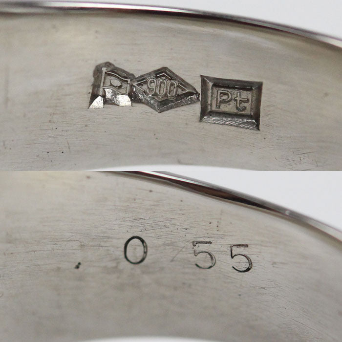 Pt900プラチナ リング・指輪 ダイヤモンド0.55ct 22号 17.0g メンズ【中古】