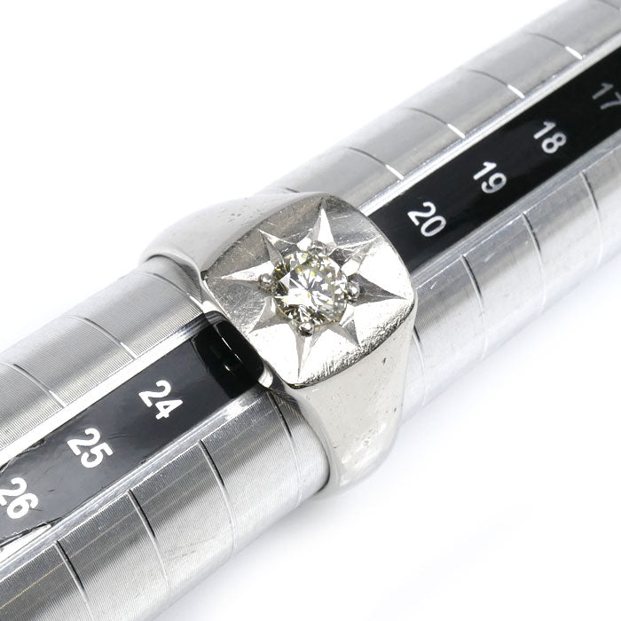 Pt900プラチナ リング・指輪 ダイヤモンド0.55ct 22号 17.0g メンズ【中古】