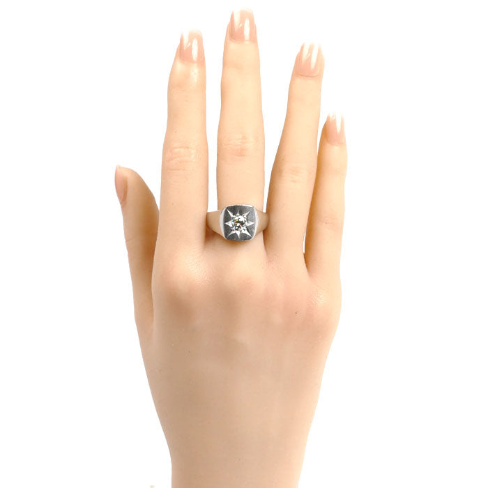 Pt900プラチナ リング・指輪 ダイヤモンド0.55ct 22号 17.0g メンズ【中古】