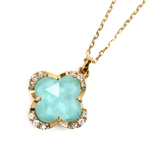 Vendome Aoyama ヴァンドーム青山 K18YG イエローゴールド ネックレス AGVN598940TQ ターコイズ ダイヤモンド 2.2g 40cm レディース【中古】【美品】