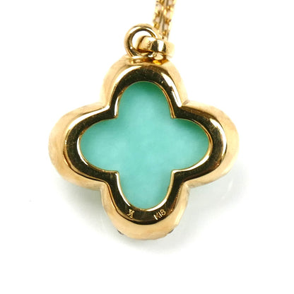 Vendome Aoyama ヴァンドーム青山 K18YG イエローゴールド ネックレス AGVN598940TQ ターコイズ ダイヤモンド 2.2g 40cm レディース【中古】【美品】