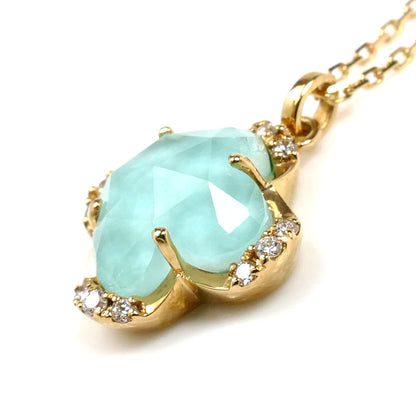 Vendome Aoyama ヴァンドーム青山 K18YG イエローゴールド ネックレス AGVN598940TQ ターコイズ ダイヤモンド 2.2g 40cm レディース【中古】【美品】