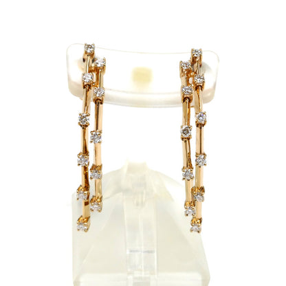 Ponte Vecchio ポンテヴェキオ K18PG ピンクゴールド イヤリング ダイヤモンド0.27ct/0.27ct 4.6g ネジ式 レディース【中古】【美品】