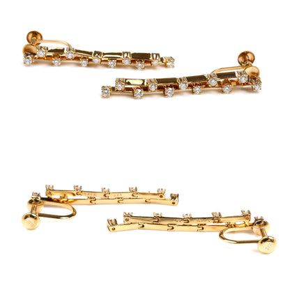 Ponte Vecchio ポンテヴェキオ K18PG ピンクゴールド イヤリング ダイヤモンド0.27ct/0.27ct 4.6g ネジ式 レディース【中古】【美品】