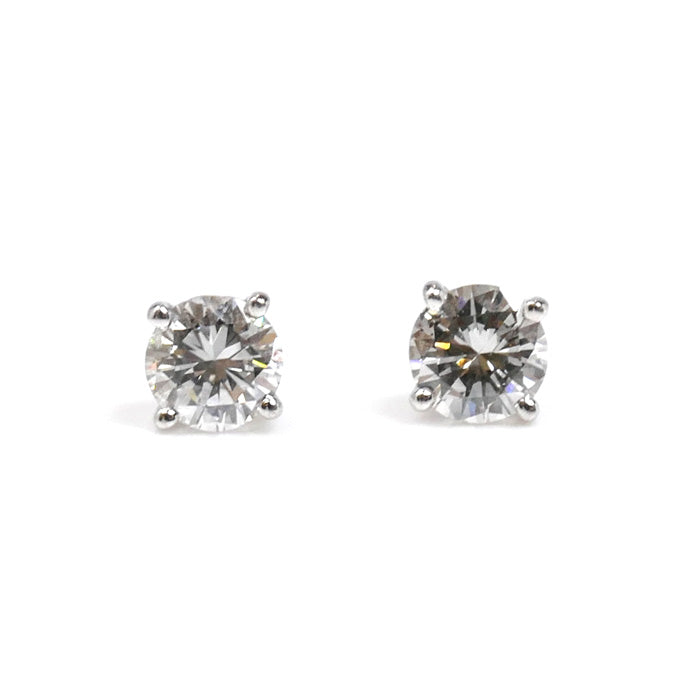 Ponte Vecchio ポンテヴェキオ K18WG ホワイトゴールド ピアス ダイヤモンド0.27ct/0.27ct 1.4g 一粒ダイヤ レディース【中古】【美品】