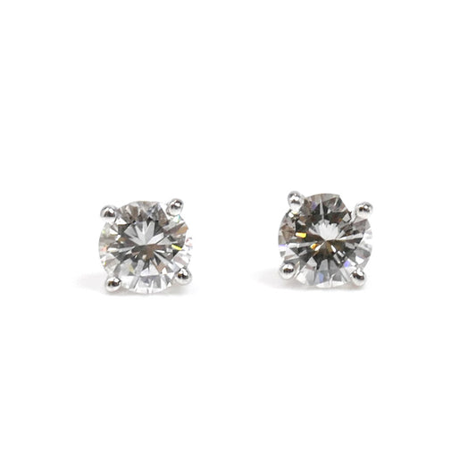 Ponte Vecchio ポンテヴェキオ K18WG ホワイトゴールド ピアス ダイヤモンド0.27ct/0.27ct 1.4g 一粒ダイヤ レディース【中古】【美品】