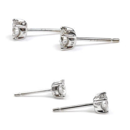 Ponte Vecchio ポンテヴェキオ K18WG ホワイトゴールド ピアス ダイヤモンド0.27ct/0.27ct 1.4g 一粒ダイヤ レディース【中古】【美品】
