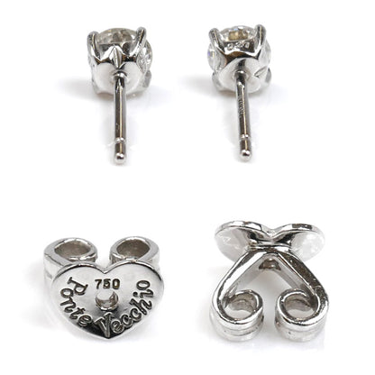 Ponte Vecchio ポンテヴェキオ K18WG ホワイトゴールド ピアス ダイヤモンド0.27ct/0.27ct 1.4g 一粒ダイヤ レディース【中古】【美品】