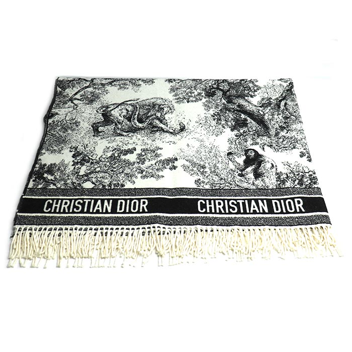Dior ディオール トワル ドゥ ジュイ ロゴ ショール ストール マルチカラー 91DFI140INOE アニマル 大判 レディース【中古】【美品】