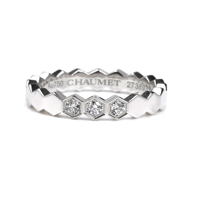 Chaumet ショーメ K18WG ホワイトゴールド ビーマイラブ ハニカム ダイヤ リング・指輪 083360 12号 52 3.7g レディース【中古】【美品】