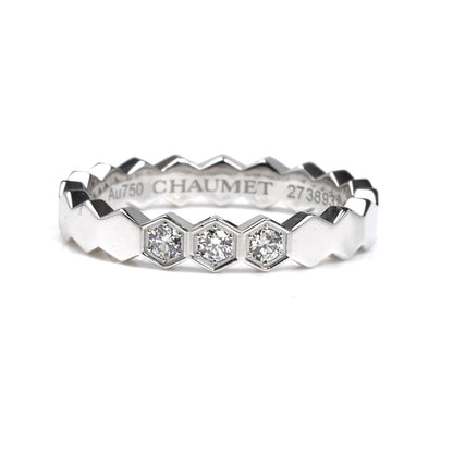Chaumet ショーメ K18WG ホワイトゴールド ビーマイラブ ハニカム ダイヤ リング・指輪 083360 12号 52 3.7g レディース【中古】【美品】