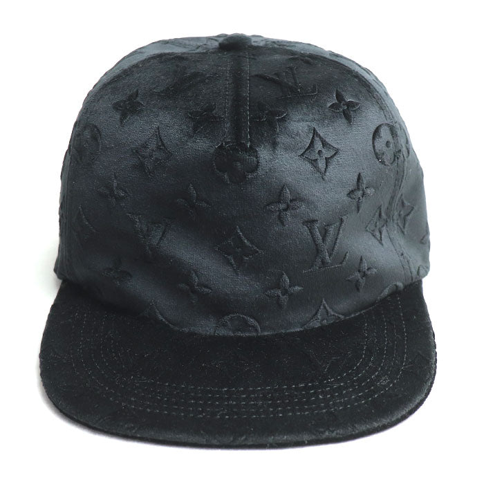 LOUIS VUITTON ルイ・ヴィトン モノグラム ベルベット キャップ ブラック MP3410 NX2242 60 ユニセックス【中古】【美品】