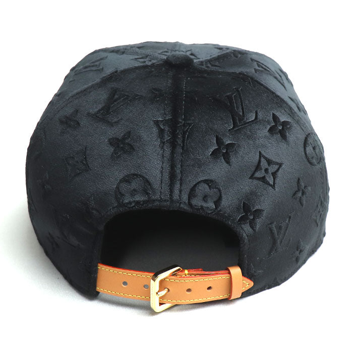LOUIS VUITTON ルイ・ヴィトン モノグラム ベルベット キャップ ブラック MP3410 NX2242 60 ユニセックス【中古】【美品】
