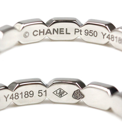 CHANEL シャネル Pt950プラチナ プルミエール プロメス マリッジ バンド ダイヤ リング・指輪 J4003 11号 51 3.6g レディース【中古】【美品】