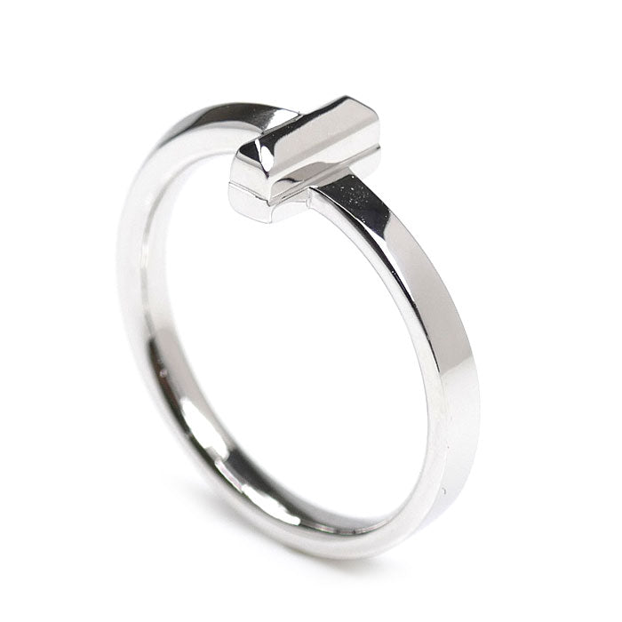 TIFFANY&Co. ティファニー K18WG ホワイトゴールド Tワン ナロー リング・指輪 13号 4.1g レディース【中古】