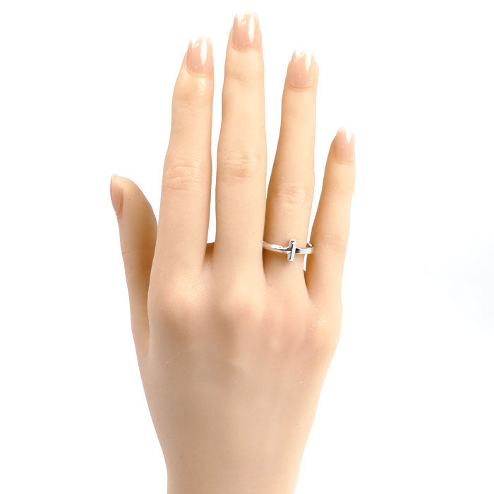 TIFFANY&Co. ティファニー K18WG ホワイトゴールド Tワン ナロー リング・指輪 13号 4.1g レディース【中古】